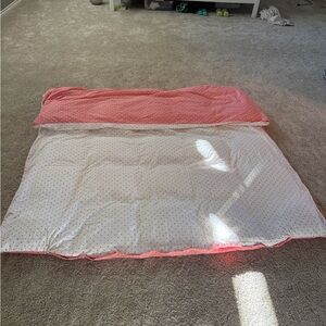 Polka Dot Coral and White Duvet Cover, Pottery Barn Kids, Queen